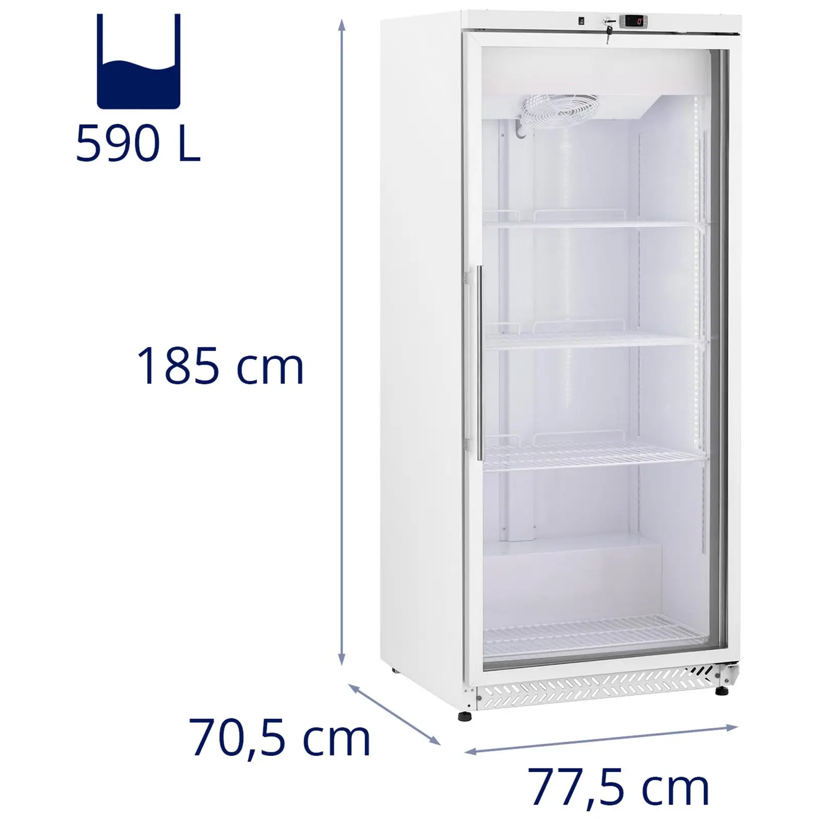 Gastro-Kühlschrank - 590 L - Royal Catering - mit Glastür