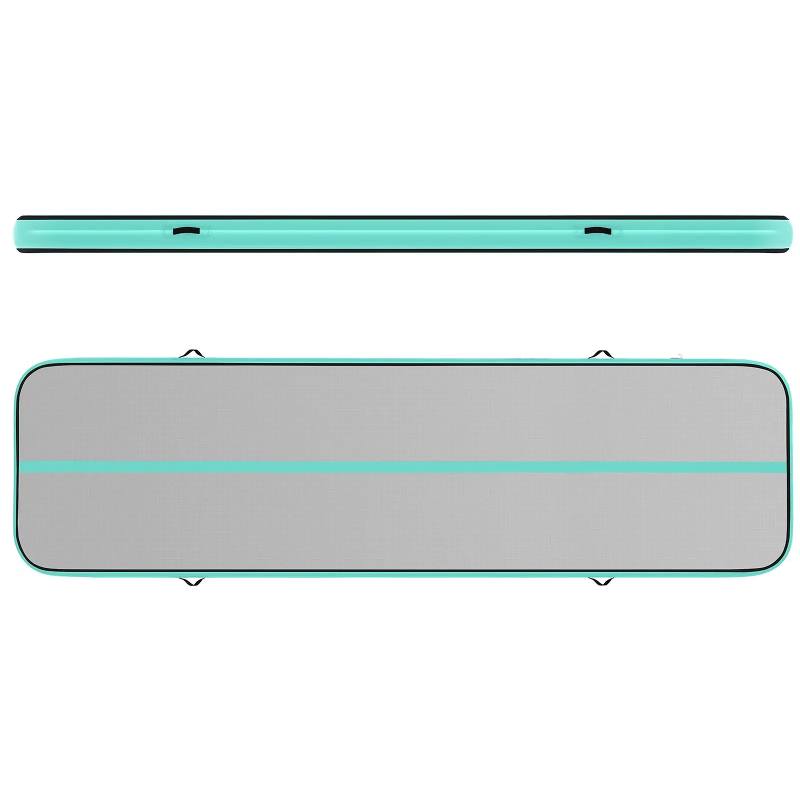 Aufblasbare Turnmatte - 400 x 100 x 20 cm - 170 kg - grau/grün