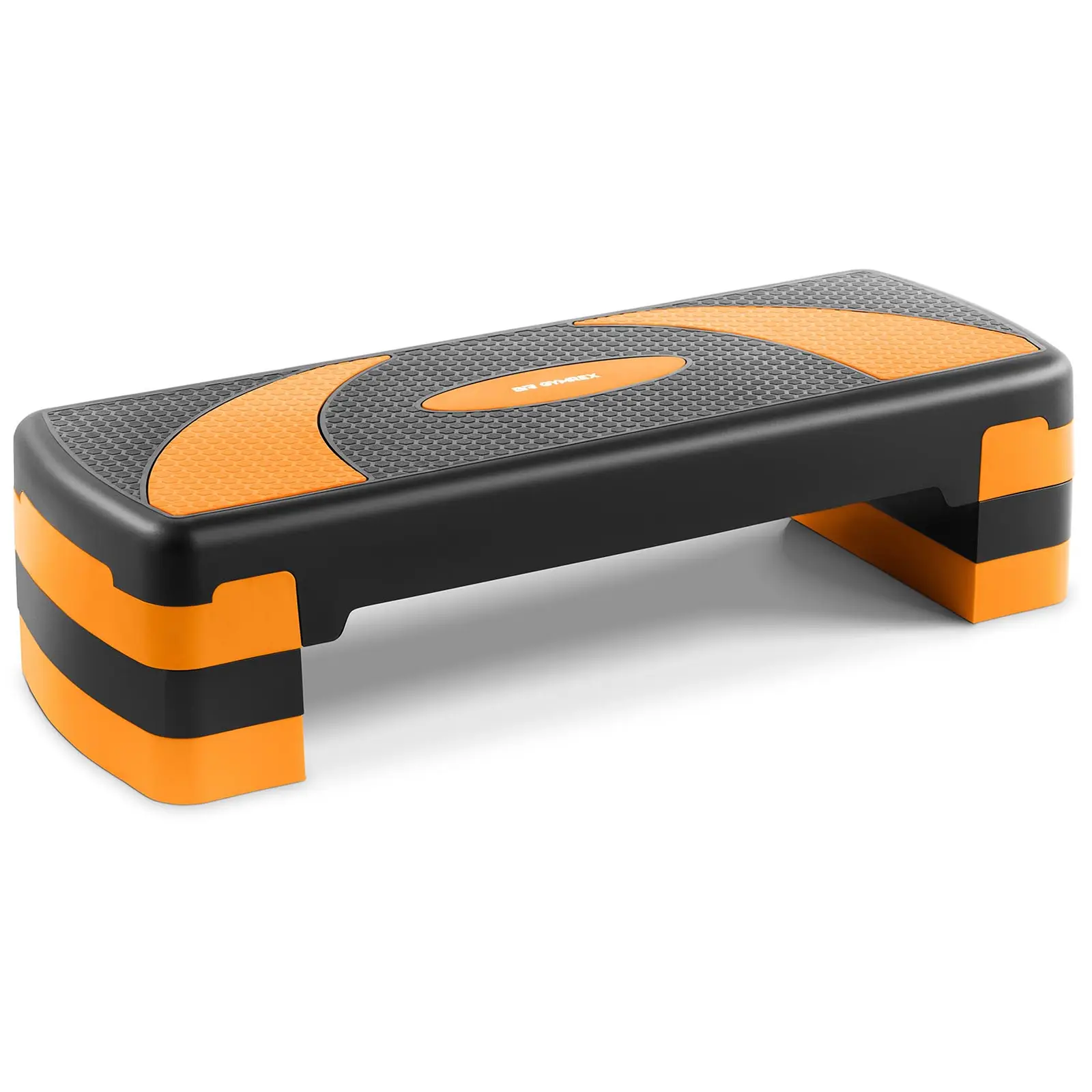 Steppbrett - höhenverstellbar - 100 kg - schwarz/orange