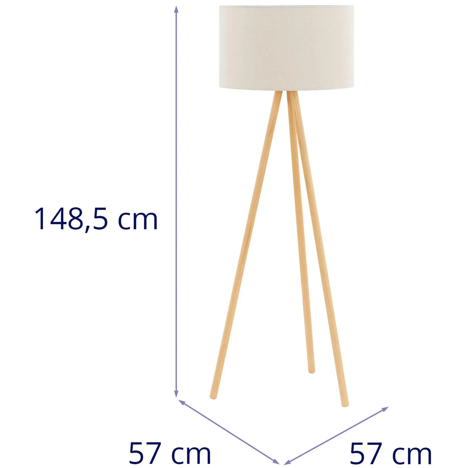 Stehlampe - Stoffschirm - 40 W - Höhe 148 cm